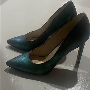 Nine West Shimmering Teal Heels